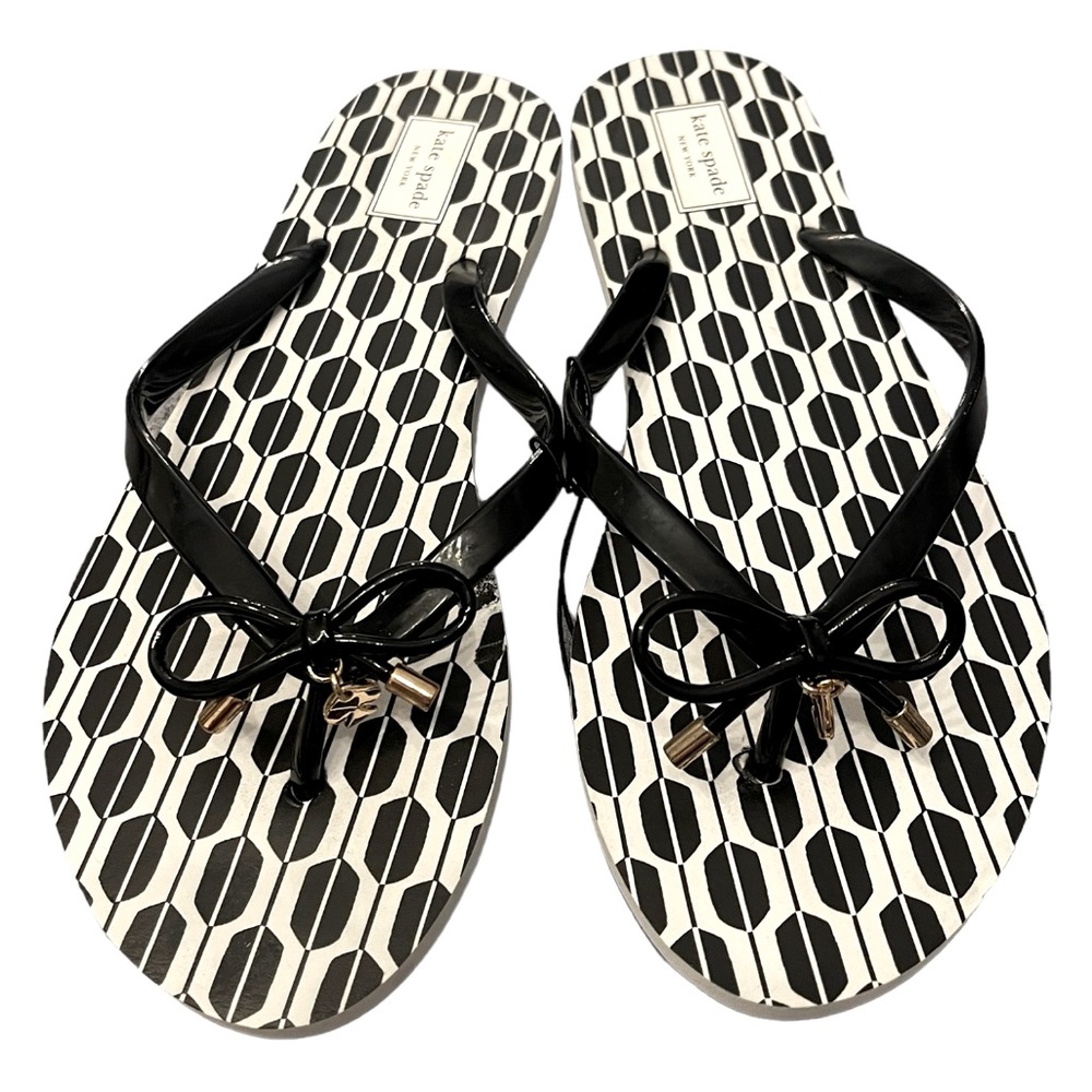 ♠️Kate Spade Black & White Flip Flops Women’s 10
